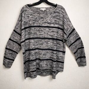 Eileen Fisher Organic Linen Stripe Oversized Sweater Medium